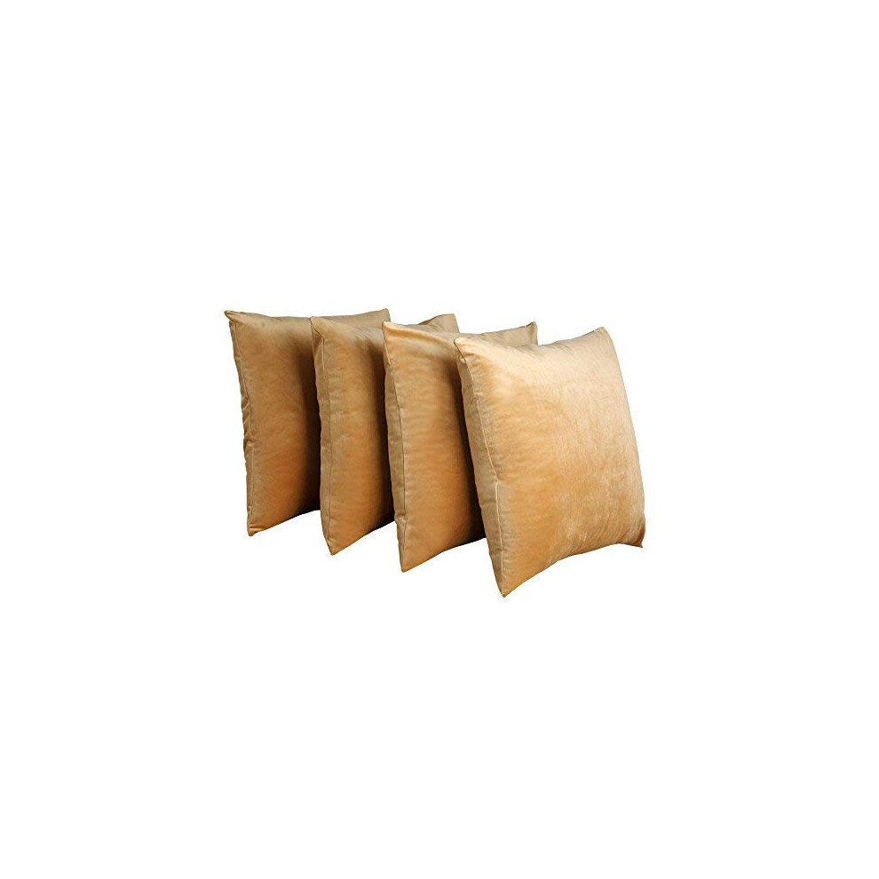 Home Soft Things Lot de 4 housses de coussin d   coratives ultra-douces de couleur unie 50 x 50 cm Amphora Plush Housse de coussin carr   e moderne p