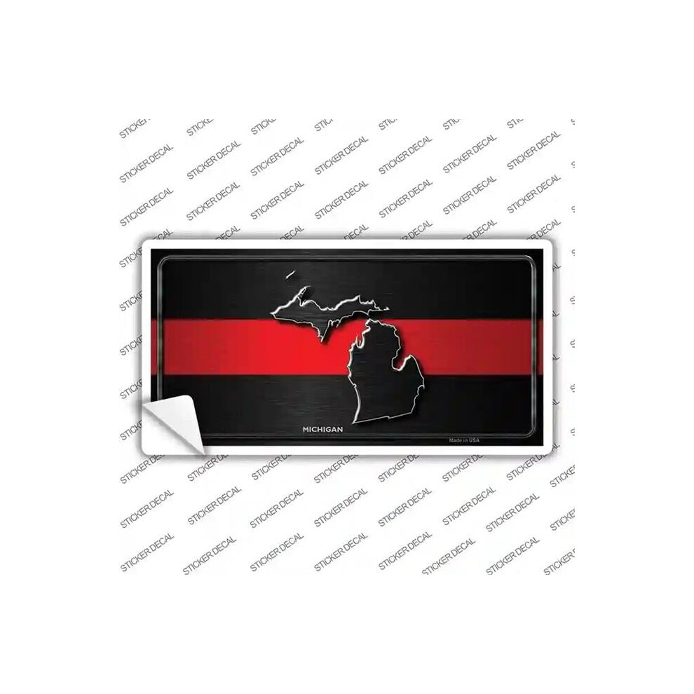 Smart Blonde Lp-9711S-S Michigan Thin Line Novelty Sticker Decal - Small Red 792636366475