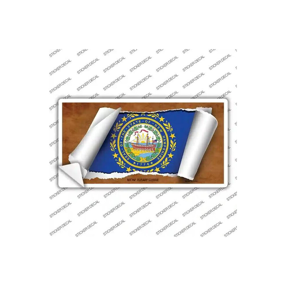 Smart Blonde Lp-9035S-L Hampshire Flag Scroll Novelty Sticker Decal - Large 792636366628