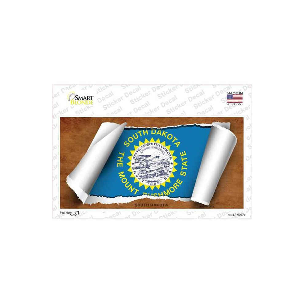 Smart Blonde Lp-9047S-M South Dakota Flag Scroll Novelty Sticker Decal - Medium 792636366680