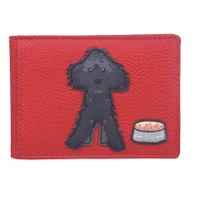 (Red (677 83)) Leather Cockapoo Dog LADIES leather Card ID Holder