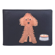 (Black (677 83)) Leather Cockapoo Dog LADIES leather Card ID Holder
