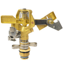 Hourleey 1/2 Inch Brass Impact Sprinkler Heavy Duty Water Sprinkler Head Adjustable 0-360 Degree Coverage Pattern Watering Sprinkler with Nozzles