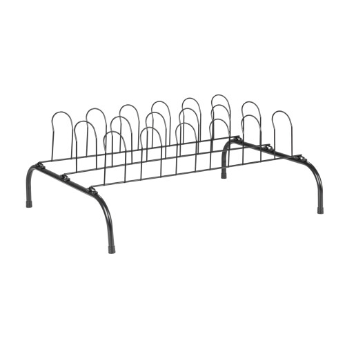 Household Essentials 9-Pair Metal Wire Shoe Rack Black