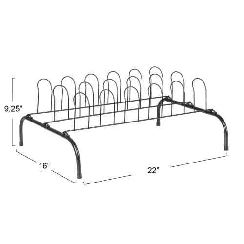 Household Essentials 9-Pair Metal Wire Shoe Rack Black 1