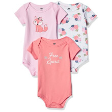 Hudson Baby Unisex Baby Bomuld Bodysuits sp?db?rn og sm?b?rn bodysuits Free Spirit 3 Pack 0-3 m?neder US