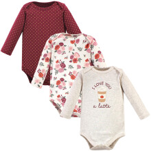 Hudson Baby Unisex Baby Bomuld Lang?rmede Bodysuits Pumpkin Spice 3-6 m?neder