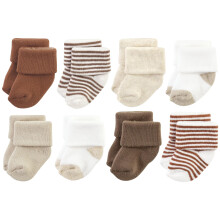Calzini unisex Hudson Baby in cotone e spugna per neonati, colore marrone neutro, 0-6 mesi