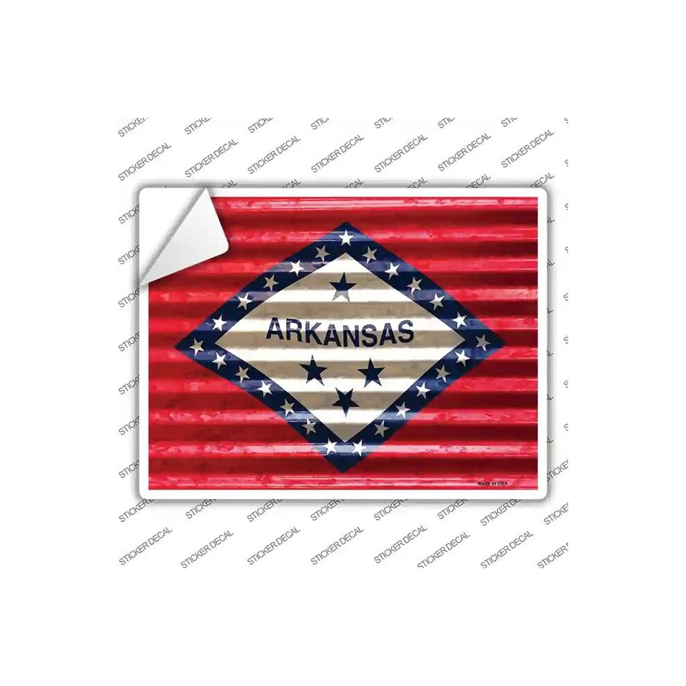 Smart Blonde P-2318S-L Arkansas Flag Novelty Rectangle Sticker Decal - Large 792636380464