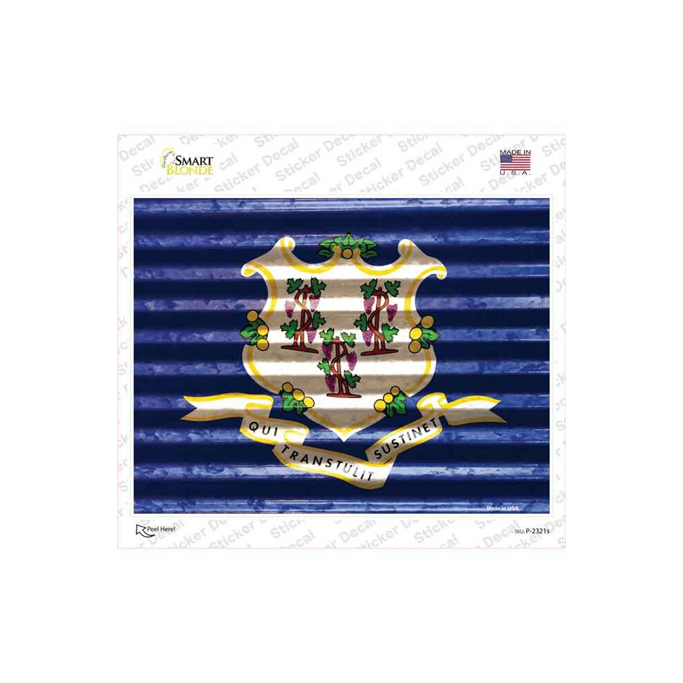 Smart Blonde P-2321S-M Connecticut Flag Novelty Rectangle Sticker Decal - Medium 792636380471