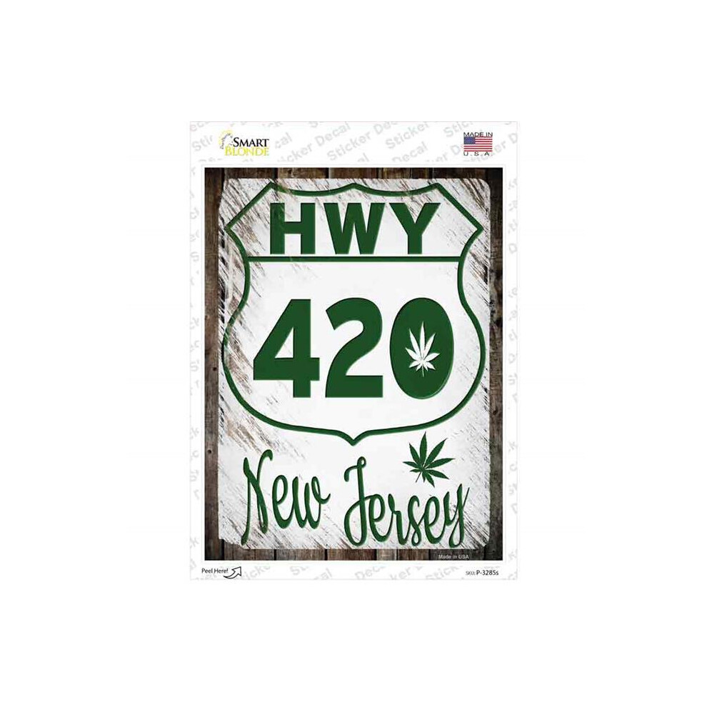 Smart Blonde P-3285S-M Hwy 420 Jersey Novelty Rectangle Sticker Decal - Medium 792636380945