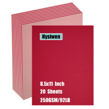 Hysiwen 20 Folhas Cartolina Vermelha e Rosa para o Dia dos Namorados 8.5 x 11 Pol, 250gsm