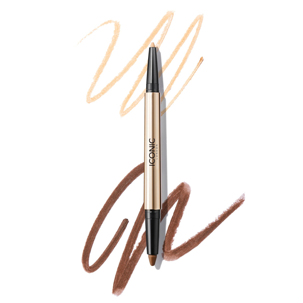 Iconic London Smokey Eye Duo Eyeliner | Creamy Easy To Blend 2-In-1 Eyeliner Crayon Water Resistant Cruelty Free Vegan Makeup (Natural Neutral) 0.