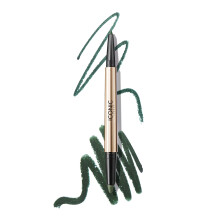 ICONIC LONDON Smokey Eye Duo Eyeliner | Krämig, Lätt att Blanda 2-i-1 Eyeliner Penna, Vattentålig, Cruelty Free, Vegan Makeup (Juniper Green) 0.02