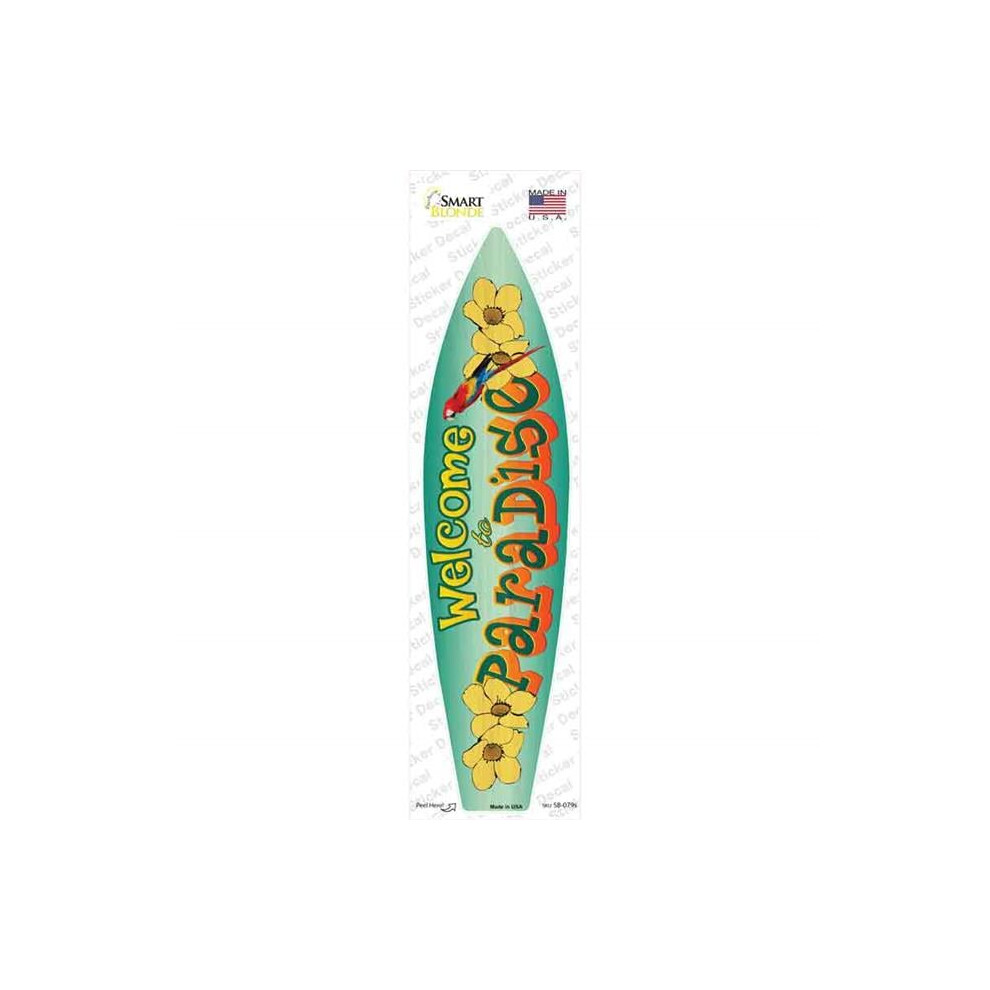 Smart Blonde Sb-079S-M Welcome To Paradise Novelty Surfboard Sticker Decal - Medium 792636382215