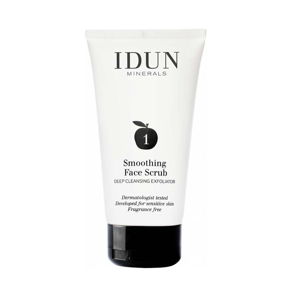 Idun Minerals Smoothing Face Scrub - For Renewed Deeply Cleansed And Brighter Skin - Soft Creamy Texture - Soften The Skin - Removes Dead Skin Cells
