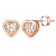 IEFWELL Ohrringe fr Damen  Herz-Anfangs-E-Ohrstecker, Ohrstecker, hypoallergen, Ohrringe fr Piercing, trendiger Damenschmuck