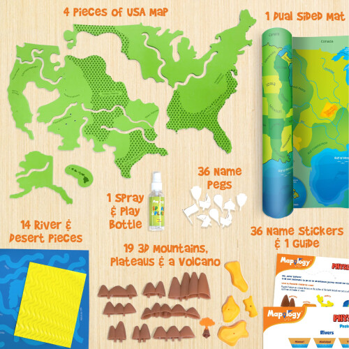 Imagimake Mapology Φυσικά Χαρακτηριστικά ΗΠΑ Πάζλ | Βουνά, Εθνικά Πάρκα, Ποτάμια & Λίμνες 1
