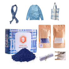 Kit de tintura de tecido gravata ndigo | Sach de P Natural Shibori | Tinta Txtil Permanente de Fcil Utilizao | Tingimento camisa roupas ve