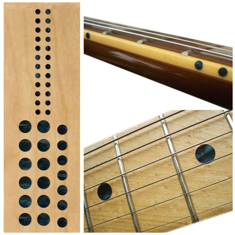 Inlay Sticker F-085CD-BP-AZ - Pennarelli Per Chitarra E Basso, Set Di Puntini Personalizzati, Colore: Nero Perla-image