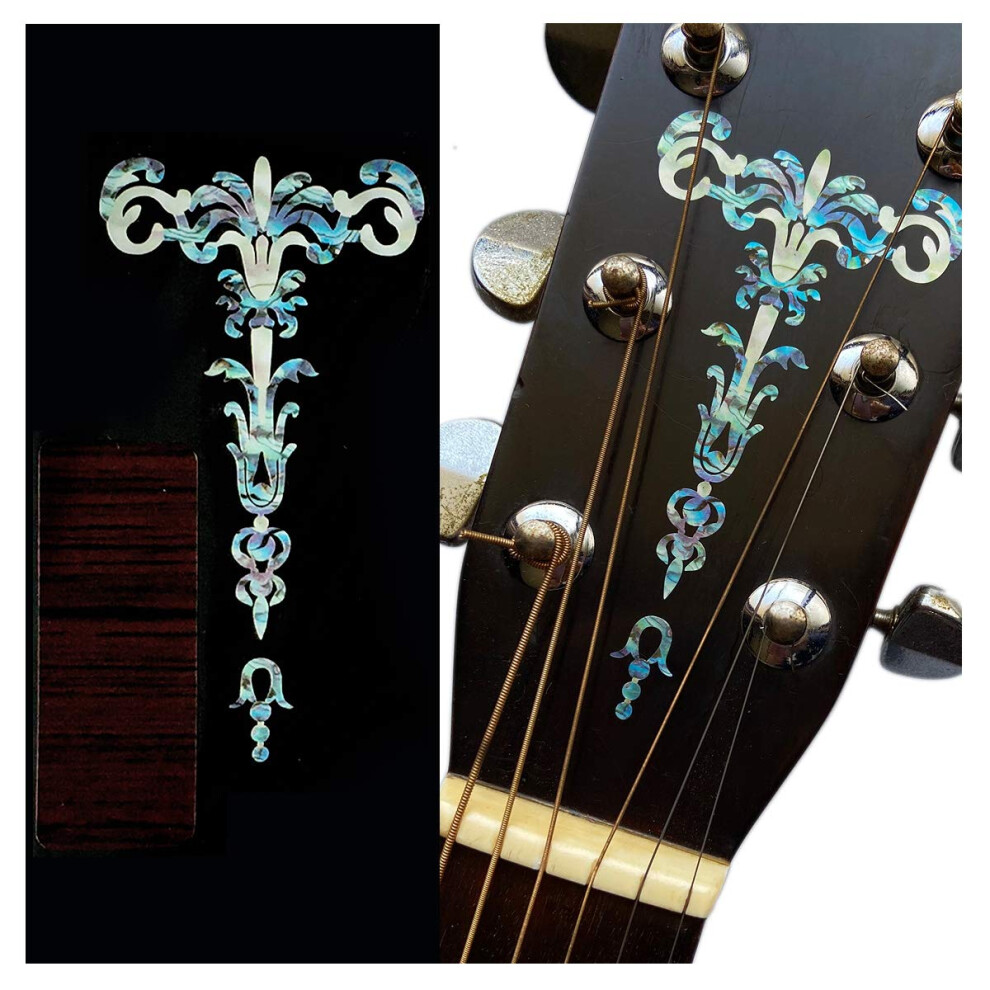 Inlaystickers Per Paletta Per Chitarra, Torcia Gotica - Blu Abalone H-114GT-BL-image