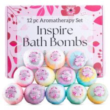 Inspire Bombes de Bain Naturelles - 12 Grandes Bombes de Bain Senteur Luxe avec Fleurs
