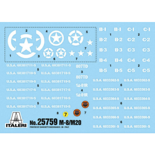 Italeri 25759 1:56 M8/M20 Greyhound Μοντέλο Κατασκευής, Μη βαμμένο, Πλαστικό 2
