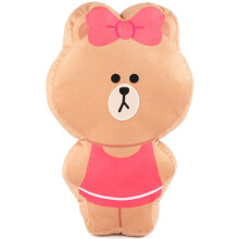 Jay Franco Line Friends Brown & Friends Fillow Decorativo em forma de chocolate - travesseiro de pel   cia super macio - mede 14 polegadas (produto