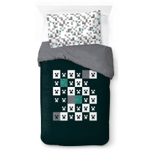 Jay Franco Minecraft Creeper Controllo singolo set di piumini in cotone 100% - Set di biancheria da letto per bambini - Coperchio piumino di cotone -