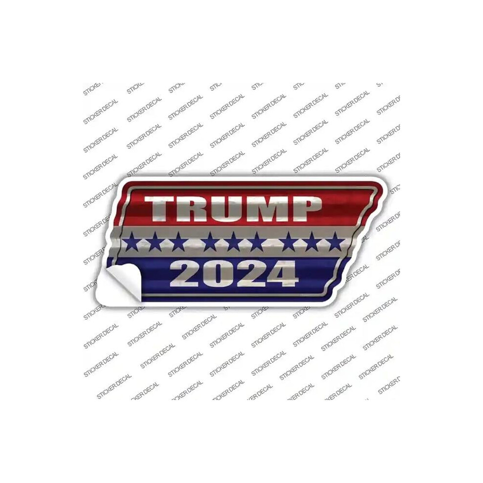 Smart Blonde Tn-286S-L Trump 2024 Stripes Novelty Corrugated Tennessee Shape Sticker Decal - Large 792636388026