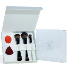 Jessup Gezichtsmake-upborstels met make-upspons 3-delige make-upborstel met dubbele uiteinden voor foundation Contour Blush Highlight- en concealerbo