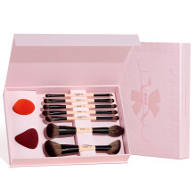 Jessup Make-up kwastenset met make-upspons 7 stuks Dubbelzijdige make-up kwasten voor Foundation Concealer Blush Oogschaduw Contour Bronzer Poeder Bl