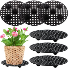 JiaUfmi 6 Pcs Plant Level Pot Elevator Heavy Duty Plant Stand Black Round Plant Flower Pot Holder Plastic Plant Risers for Indoor Outdoor Garden De