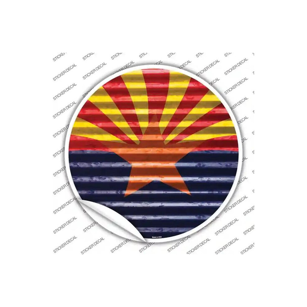 Smart Blonde C-897S-S Arizona Flag Novelty Circle Sticker Decal - Small 792636389757