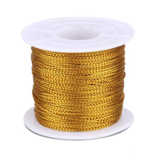 jijAcraft 100M Gold Twine String Gold Thread Twist Ties with Coil Gold Metallic String for Jewelry Cord DIY Craft String Thread and Packing String