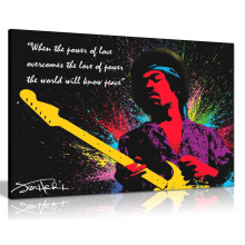 Jimi Hendrix Quote Colour Splash Canvas Wall Art Picture Print (30x20in)