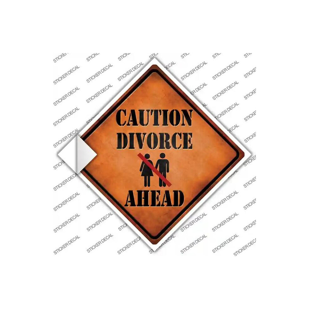 Smart Blonde Cx-627S-S Caution Divorce Ahead Novelty Diamond Sticker Decal - Small 792636390333