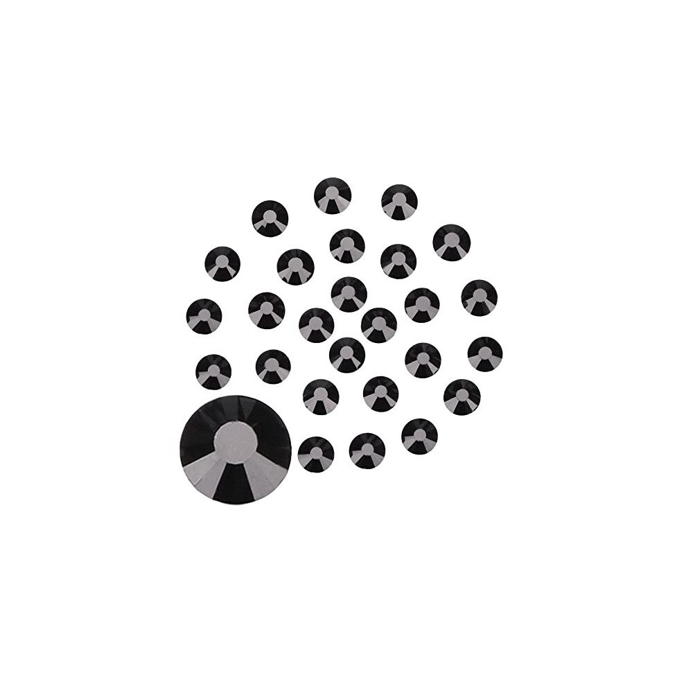 Jollin Glue Fix Flatback Rhinestones Glass Diamantes Gems For Nail Art (Ss16 1440Pcs Jet)