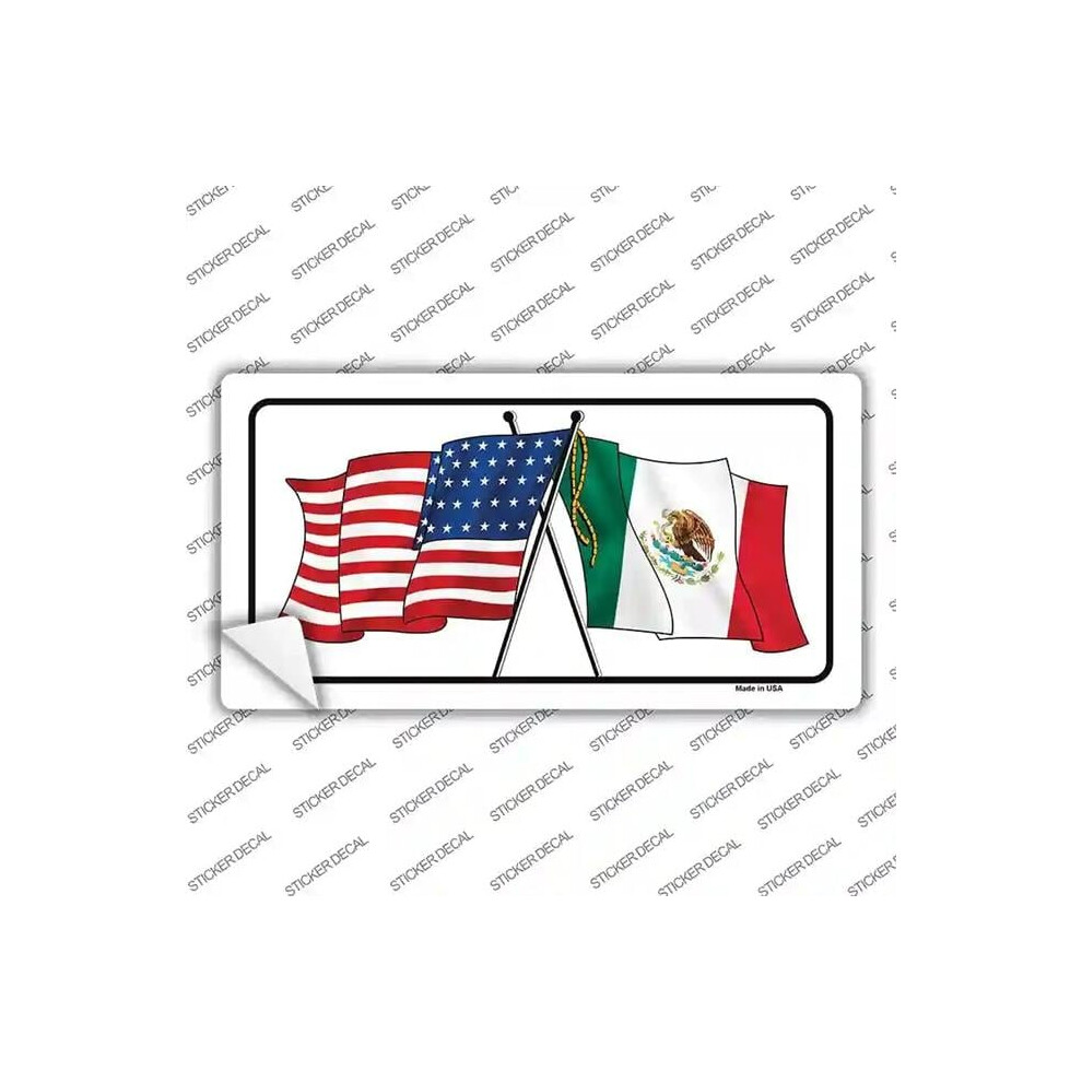 Smart Blonde Lp-532S-S United States Mexico Flag Novelty Sticker Decal - Small 792636391149