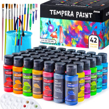 JOYIN Tvättbar Målarfärg för Barn 42PCS - Giftfri Temperafärgset (2 oz Varje)