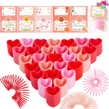 JOYIN 30 Verpakkingen Valentijnsdag Feestjes, Meerkleurige Hart Veer Toys, Schoolprijzen en Goodie Bag Stuffers