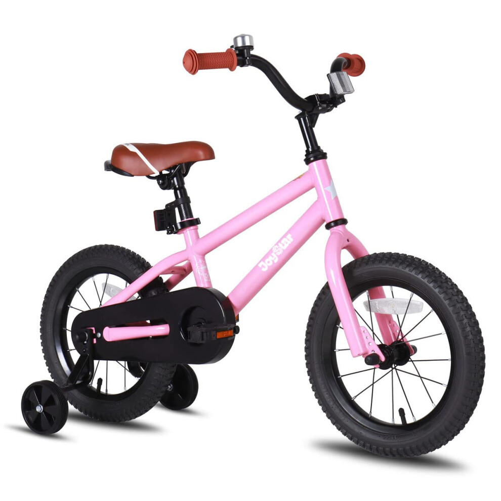 Bicicleta Joystar De 14 Pulgadas Para Ni?As De 3, 4 Y 5 A?Os, Con Ruedas De Entrenamiento, Con Freno De Pie, Estilo Bmx, Color Rosa-image