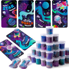 JOYIN 30 Valentinstag Geschenkkarten mit Galaxy Slime Stressspielzeug für Kinder