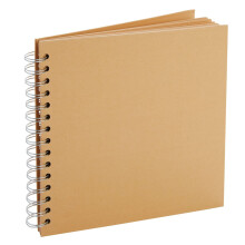 Juvale Blanko-Scrapbook-Album mit Hardcover  20,3 x 20,3 cm, braun, quadratisch  80 surefreie Seiten und Doppelschlaufen-Spiralbindung, flach um 3
