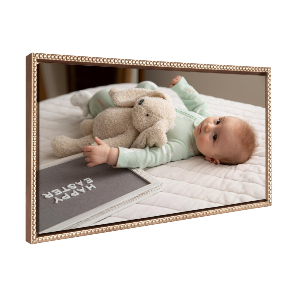 Kate Und Laurel, Individuell Bedrucktes, Gerahmtes Leinwandbild, 26,5 X 14, Mit Goldenen Perlen Verziert, Sylvie, Pers Nlicher Leinwanddruck Mit-image