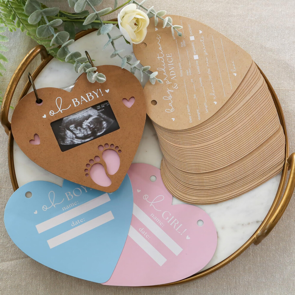 Kate Aspen Adviesboek Hartvormig Babyshowerspel/Activiteit One Size Kraft Teddybeer Voorspellingskaart Aandenken-image
