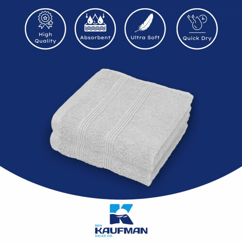 Kaufman - Conjunto de pano premium de 144 pe   as (13x13 polegadas) 100% algod   o anel de algod   o girado altamente absorvente e ultrafilos panos de 2