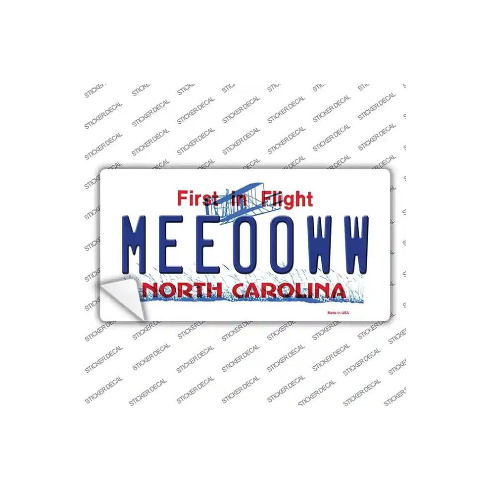 Smart Blonde Lp-6504S-S Meeooww North Carolina Novelty Sticker Decal - Small 792636399268