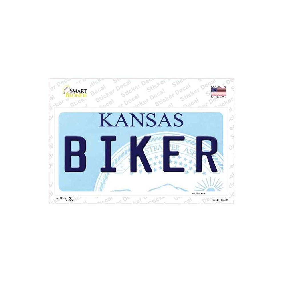 Smart Blonde Lp-6638S-M Biker Kansas Novelty Sticker Decal - Medium 792636399718