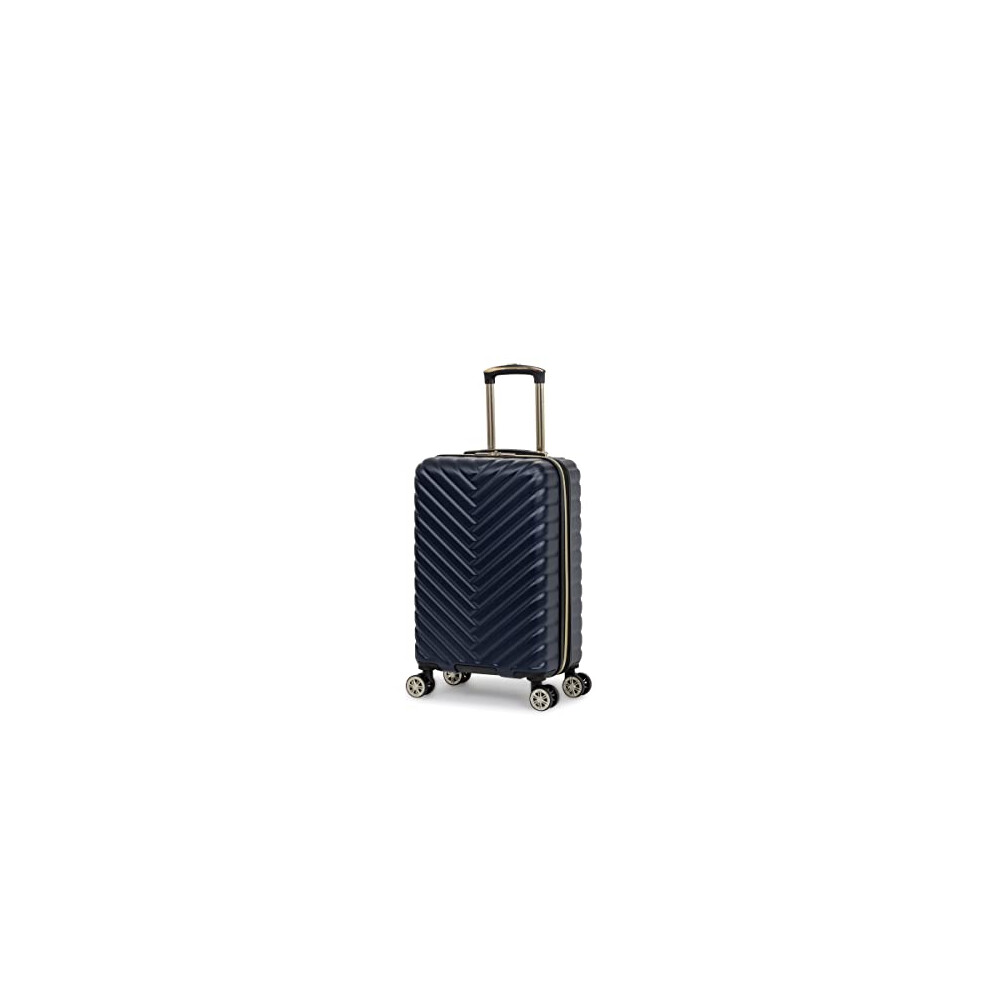 Kenneth Cole REACTION Madison Square Lightweight Hardside Chevron Expandable Spinner Luggage  Navy  20-Inch Carry On-image-OPC-PFKW8PD-NEW